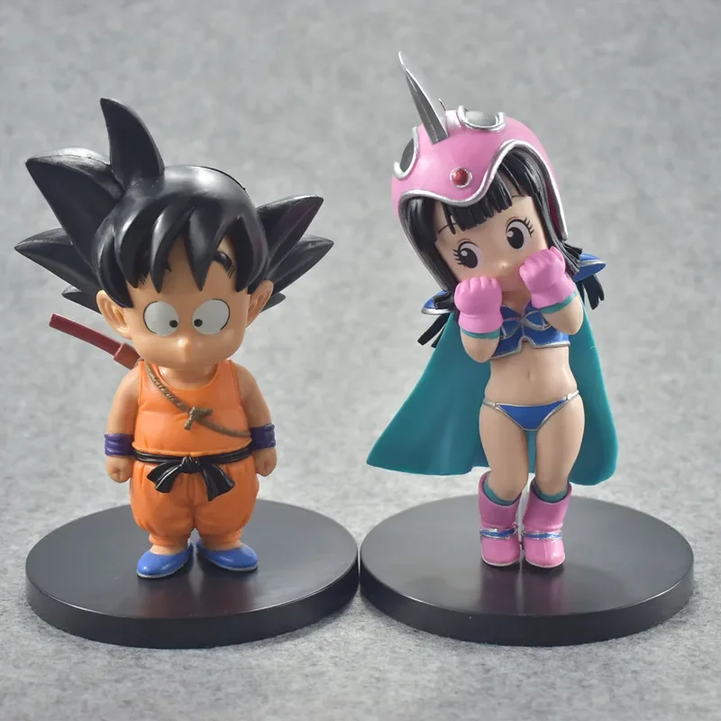 

16cm Anime Dragon Ball Q Edition 20th Generation 2 Childhood Goku And Chichi Action Handmade Pvc Model Decoration Christmas Gift