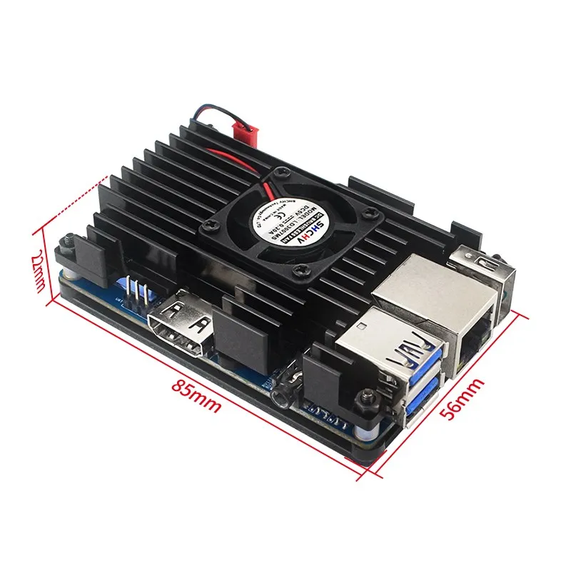 Orange Pi 3 LTS Aluminum Alloy Case with Fan Active Passive Cooling Enclouse Met