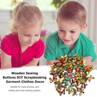 Fashion Cartoon Buttons Butterfly Flower Gear Round Wooden Sewing Buttons DIY Knitting Scrapbooking Clothing Decor - Image 4