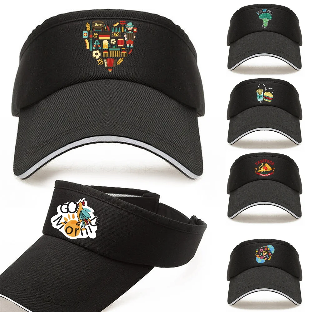

Tennis Breathable Hats Adjustable Visor UV Protection Top Empty Solid Sports Golf Running Sunscreen Cap Air Sun Hats Food Series