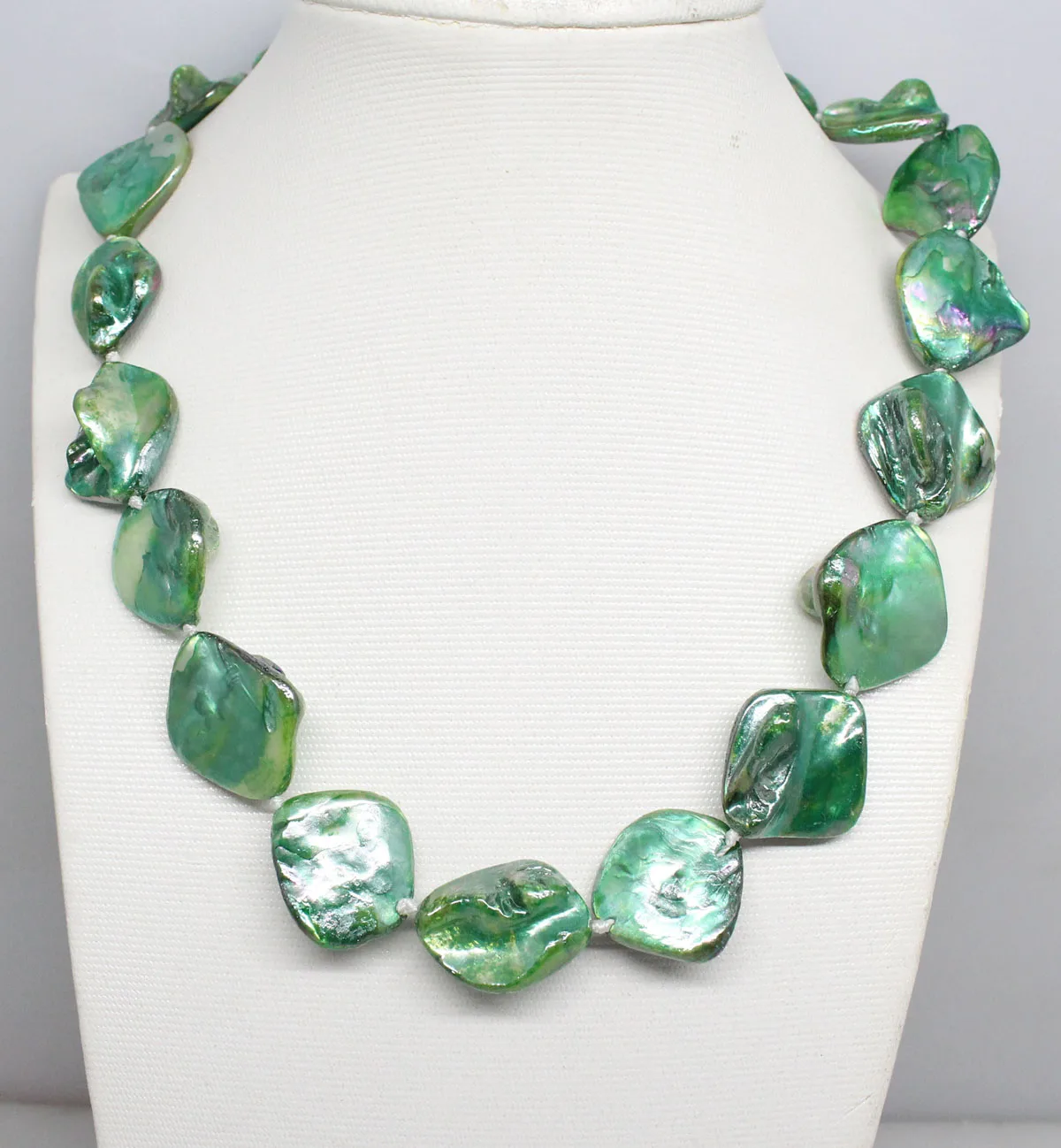 Beauty 15mm-18mm Baroque Shell Mother of Pearl Handmade Necklace 17.5inches Choose Color