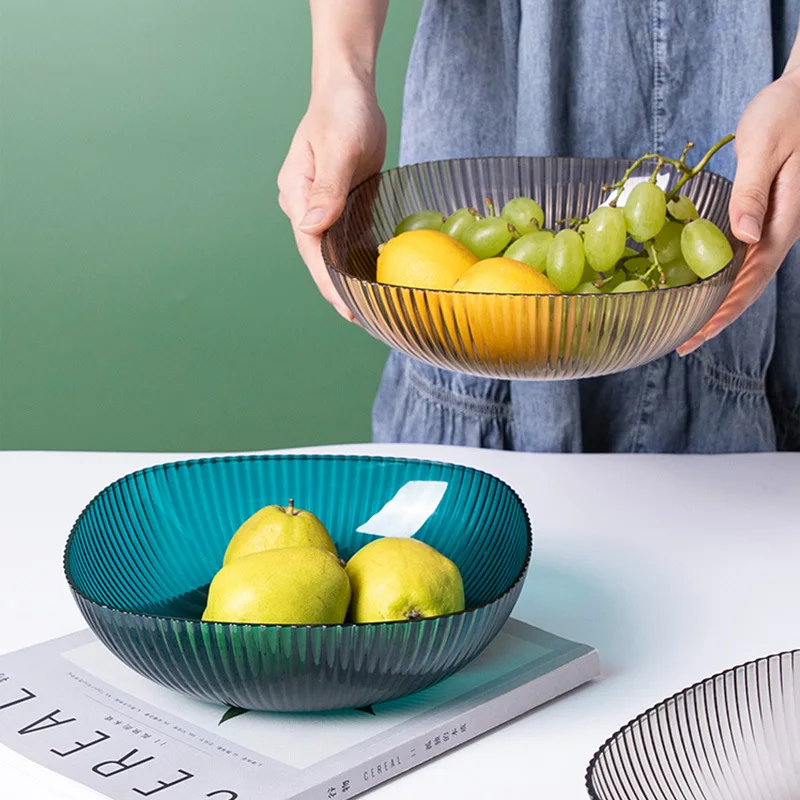

Salad Bowl Fruit Tray Large Capacity Food Storage Containers Dessert Snack Food Mixing Bowl Tableware For Household Multipurpose