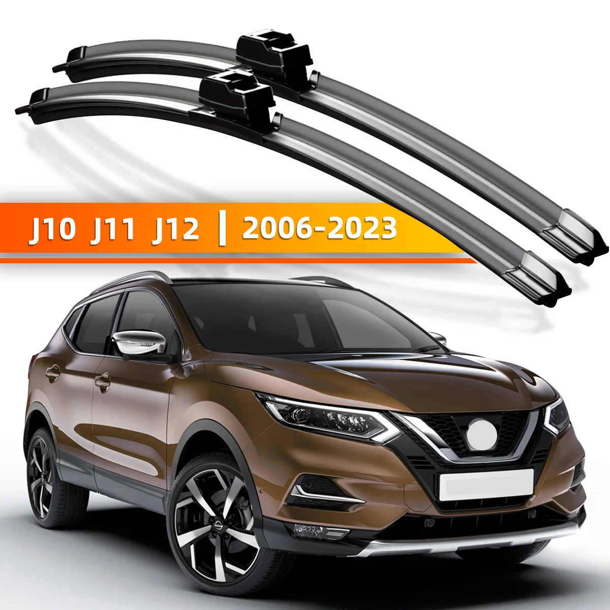 YONGRUN 2 Stück Scheibenwischerblätter, geeignet für Nissan Qashqai J10 J11 J12 2006–2023, Windschutzscheiben-Zubehör, 2007 2015