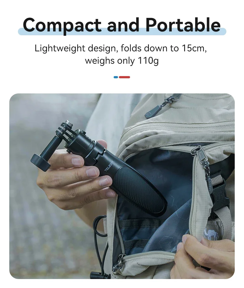 Portable Extendable Selfie Stick Tripod for GoPro/Insta360/DJI Osmo - Quick Rele