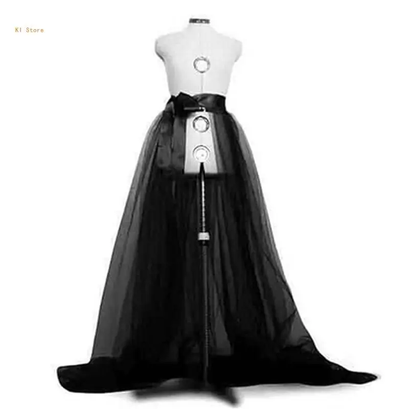 

Detachable Wedding Train Only Length 49" Wedding Maxi Tulle Skirts Floor Length Overskirt for Bridal Party