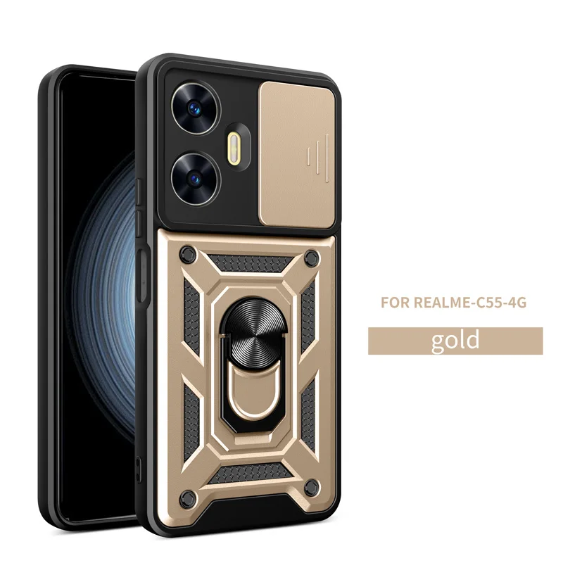 Shockproof Armor Phone Case with Car Holder and Camera Lens Protection