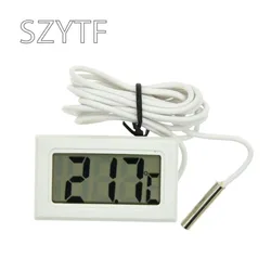 Compact Digital LCD Thermometer for Car, Refrigerator, and Aquarium Use (WHITE)
