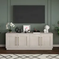 Rectangular TV Stand for TV's up to 75" in Alder White, for Home, Living Room, Bedroom, Entertainment Room, Office 1