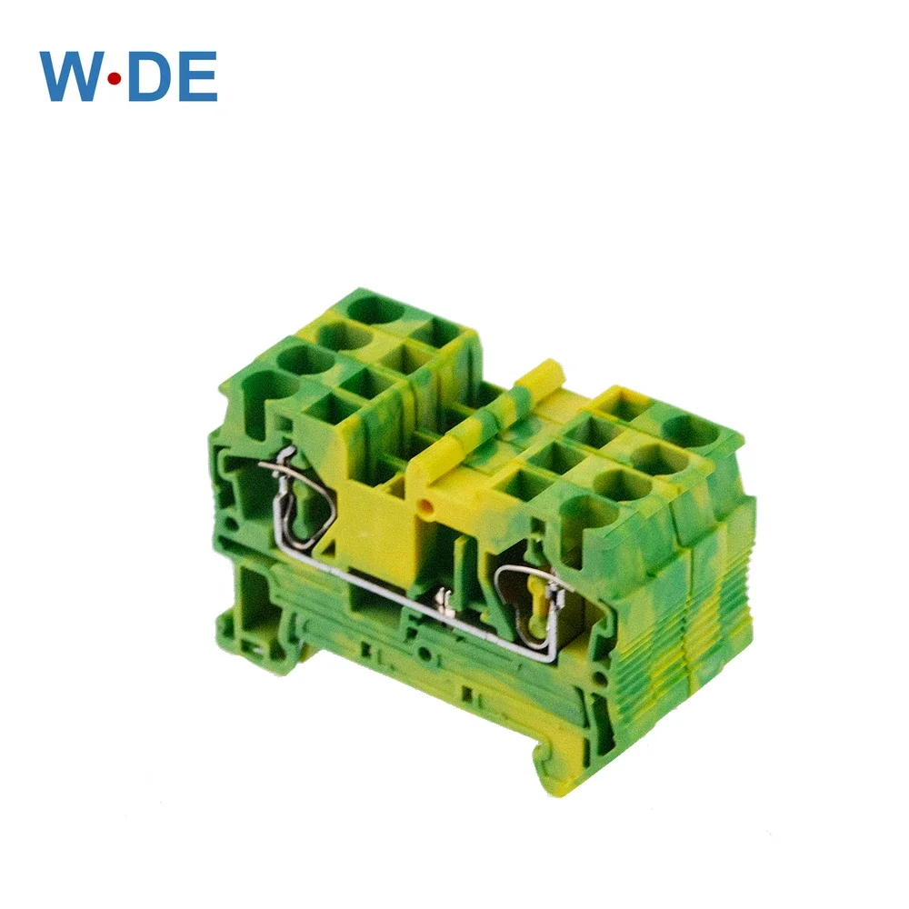 Blocos Terminais à Terra Trilho do Ruído do pe Conexão da Gaiola da Mola Blocos Terminais Screwless Conectores do tipo da Tração do Retorno 10 Peças St2.5pe