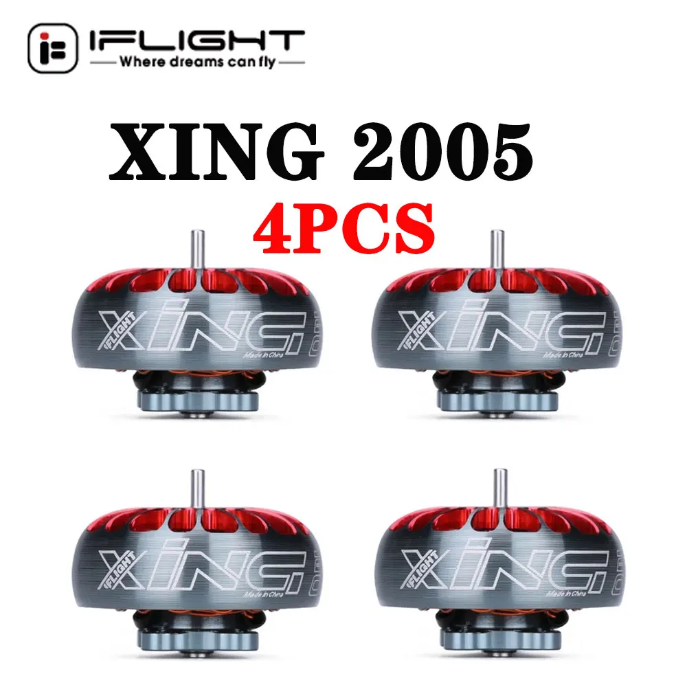 

IFlight XING 2005 1900KV / 2550KV 4-6S двигатель FPV с наружным валом из титанового сплава 1,5 мм совместимый Nazgul 5030 Prop для FPV части
