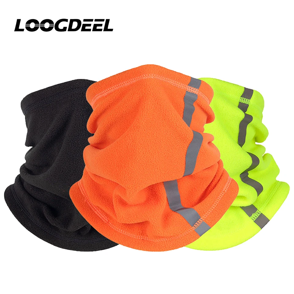 Motorcycle Half Face Mask Scarf Riding Windproof Winter Warm Fleece Neck Scarves Reflective Skiing Neck Cover Mask