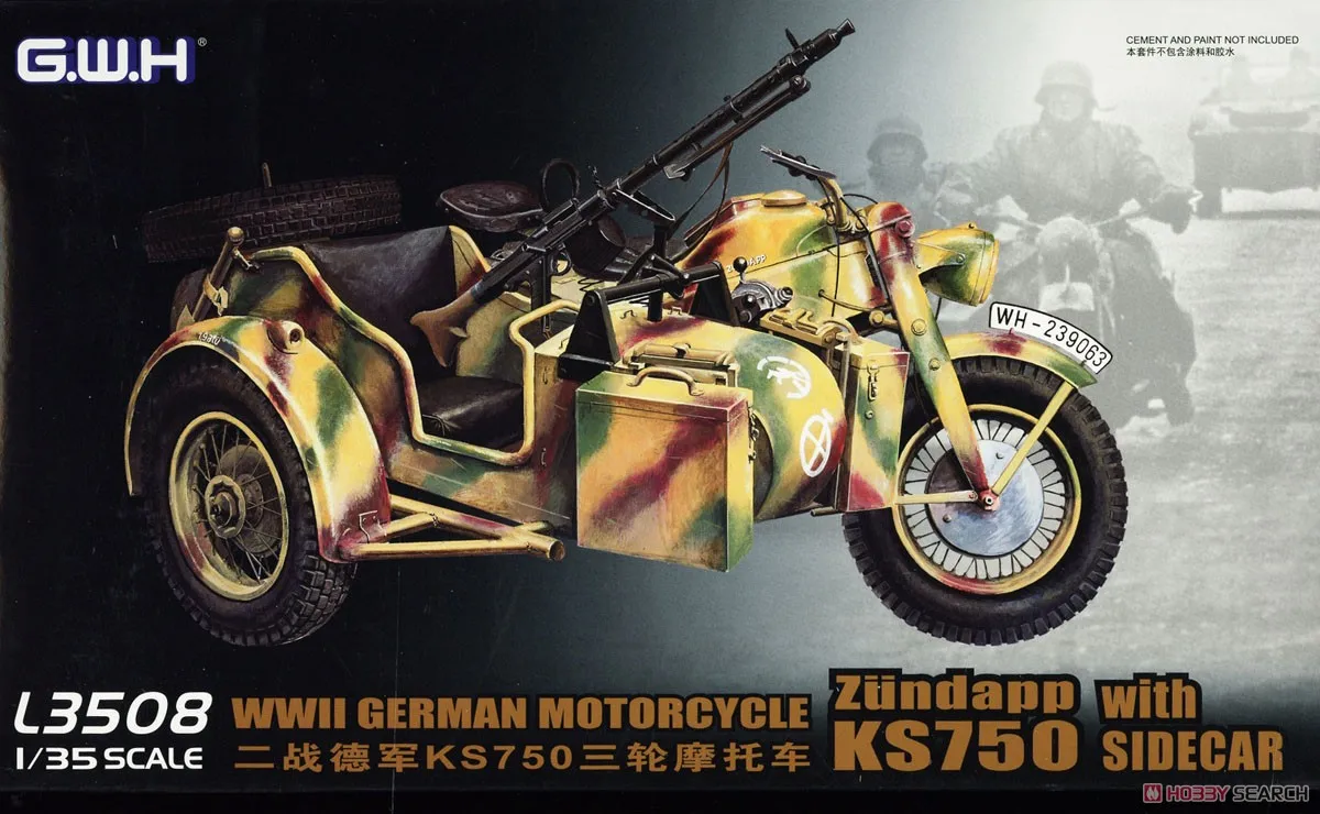 Great Wall Hobby L3508 1/35 Scale WWII German Motorcycle Zundapp