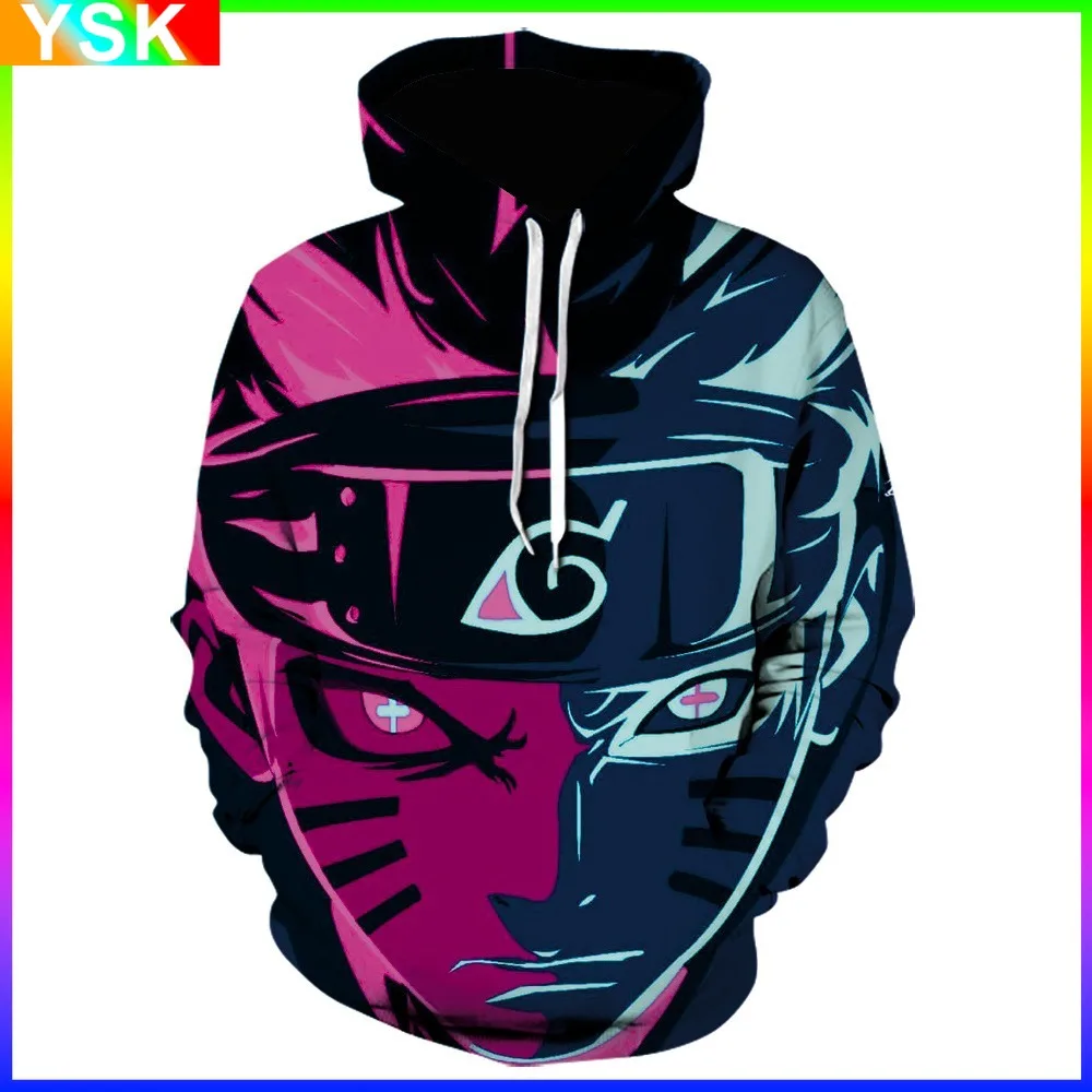 

New European and American Anime Naruto Series 3D Digital Printing Hooded Sweater Men and Women Casual Hoodie