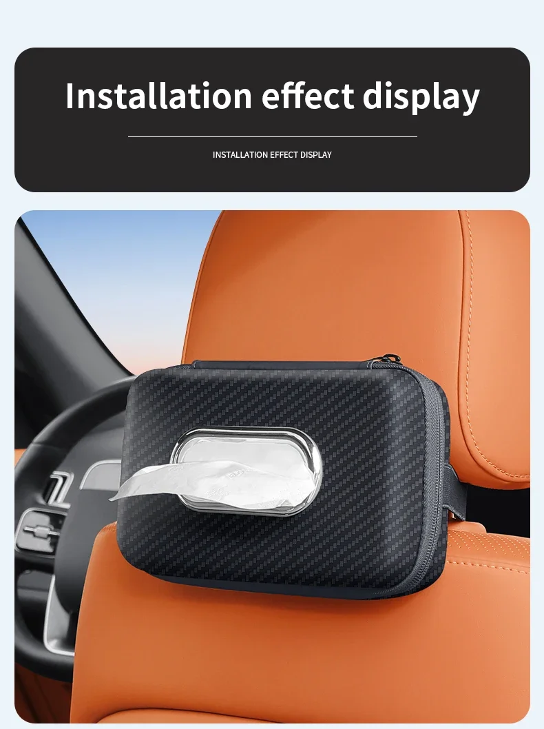 Auto-Montierbare Taschentuchbox Schubladentyp Kreative Multifunktionale Auto-Armlehnenbox Rückenlehnen-Hängebox Sonnenblenden-Halterung Vierfarbige Taschentuchtasche – Detail 11