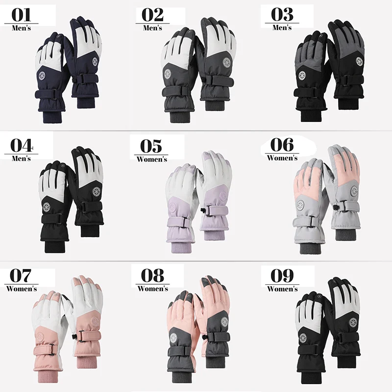 Men/Women Winter Snowboard Ski Gloves Non-slip Touch Screen Waterproof Motorcycle Cycling Fleece Warm Snow Gloves Dropshipping ski gloves male new snowboard outdoor hiking cycling motorcycle women warm thicken winter waterproof snow gloves for men