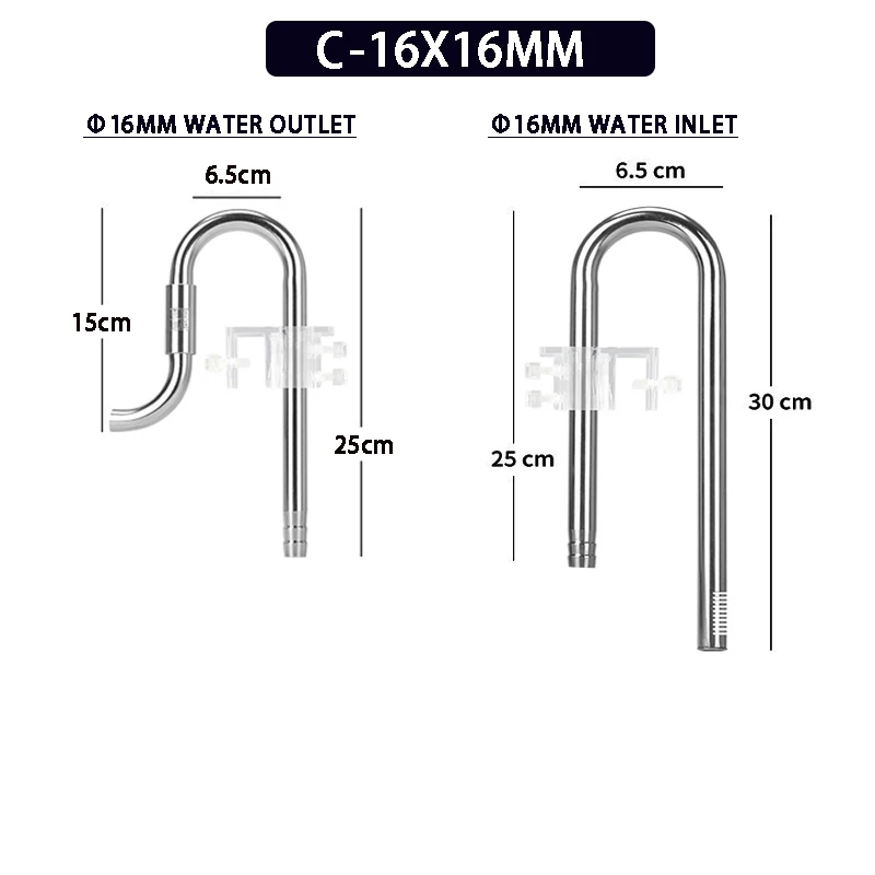 ZRDR Aquarium Lily Pipe with Surface Skimmer Inflow and Outflow Stainless Steel for Aquarium Filter Planted Fish Tank Filter 