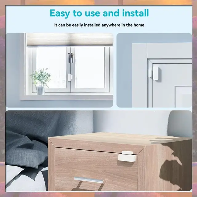 Top Sale TUYA WIFI Enabled Smart Sensor For Door And Window, Wireless Alarm System For Home Security 2
