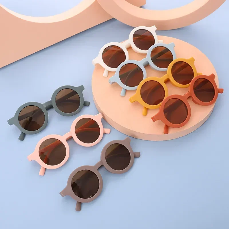 Children Sunglasses Kids Baby Round Street Beat Girls Eyeglasses for Protection and Photography