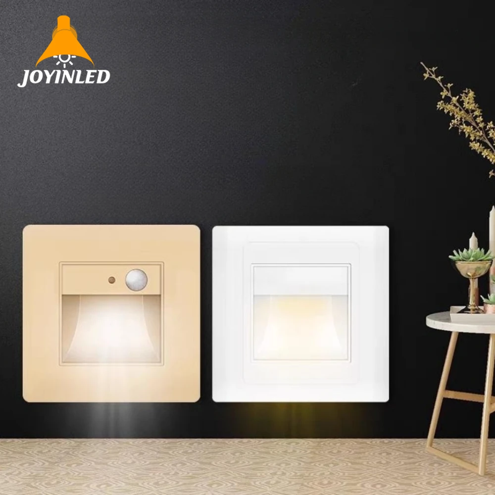 Indoor Outdoor Wall Light Footlights Night Lights Household Square Sensor Staircase Aisle Night Light Recessed Footlights