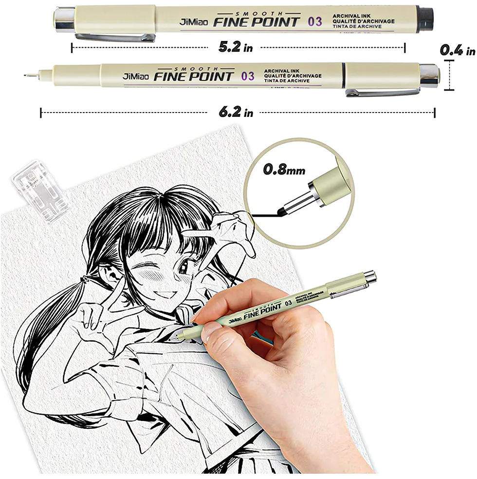Manga Markers 12 Tip Pigment Liner Micron Ink Marker Pen Draw Sketching Needle Pen Hook Line Sketch Stationery Set Art Supplies
