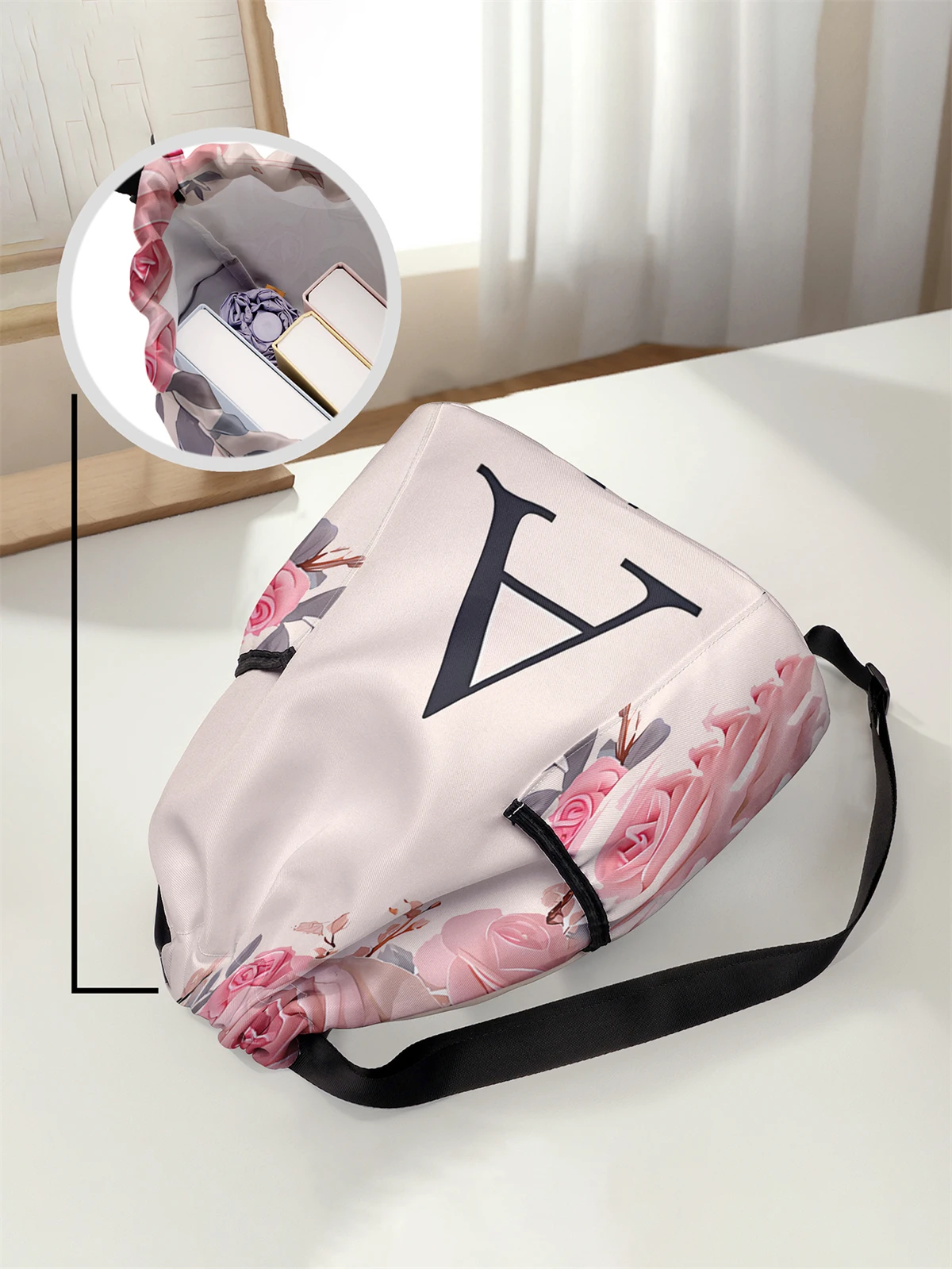 Letter Pattern Drawstring Backpack - Large Capacity Durable Fitness Bag, Adjustable Shoulder Strap, Sports Beach Backpack