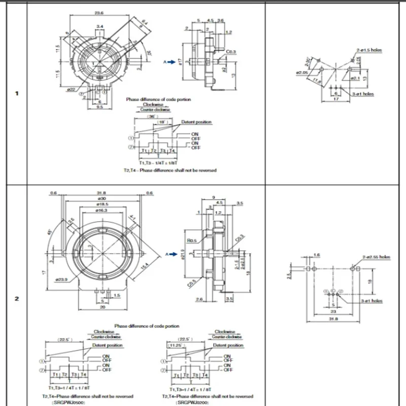 5PCS SRGPWJ0200 Hohl Welle Typ Auto Volumen Encoder 32 Bit 16 Puls Codierung Schalter Hohl-mitte welle coder – Detail 2