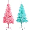 60cm Blue Pink Christmas Blue Simulation Cedar Falling Flocking Christmas Tree New Year Party Home Holiday Ornaments Decoration