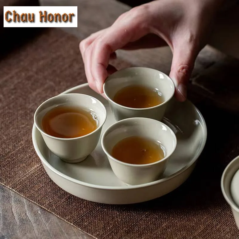 Plant Ash Glaze Ceramic Pot Bearing Holder Teacup Holder Water Storage Dry Brew Table Tea Tray Coasters Tea Items Decoration