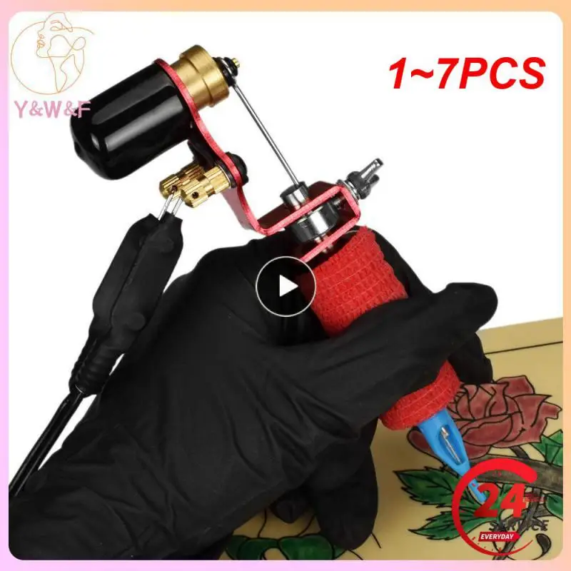 

1-7 шт. вращающаяся тату-машинка, профессиональный тату-пистолет, для тела, перманентного макияжа, шейдер, подводка, моторные инструменты, аксессуары для макияжа и татуировок