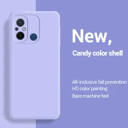 Premium Liquid Silicone Shockproof Phone Cover with Built-in Flannel Lining for Redmi 12C (Light Purple)