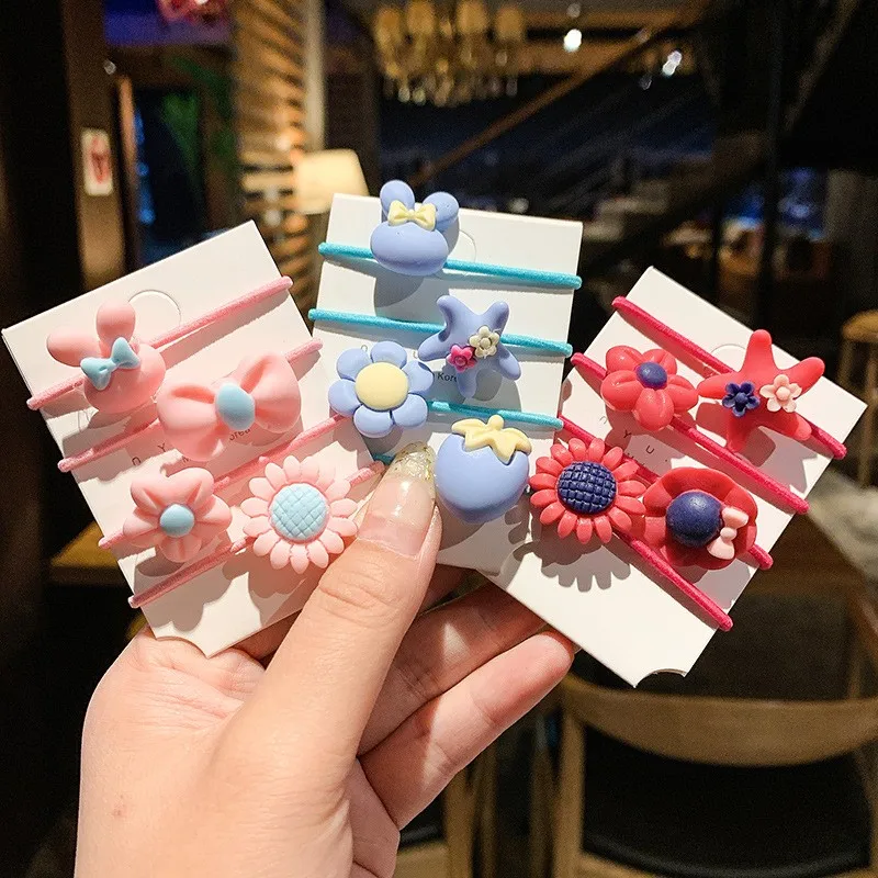 20Pcs Girls Hair Accessories Colorful Small Elastic Hair Bands Children Ponytail Holder Scrunchie Headband