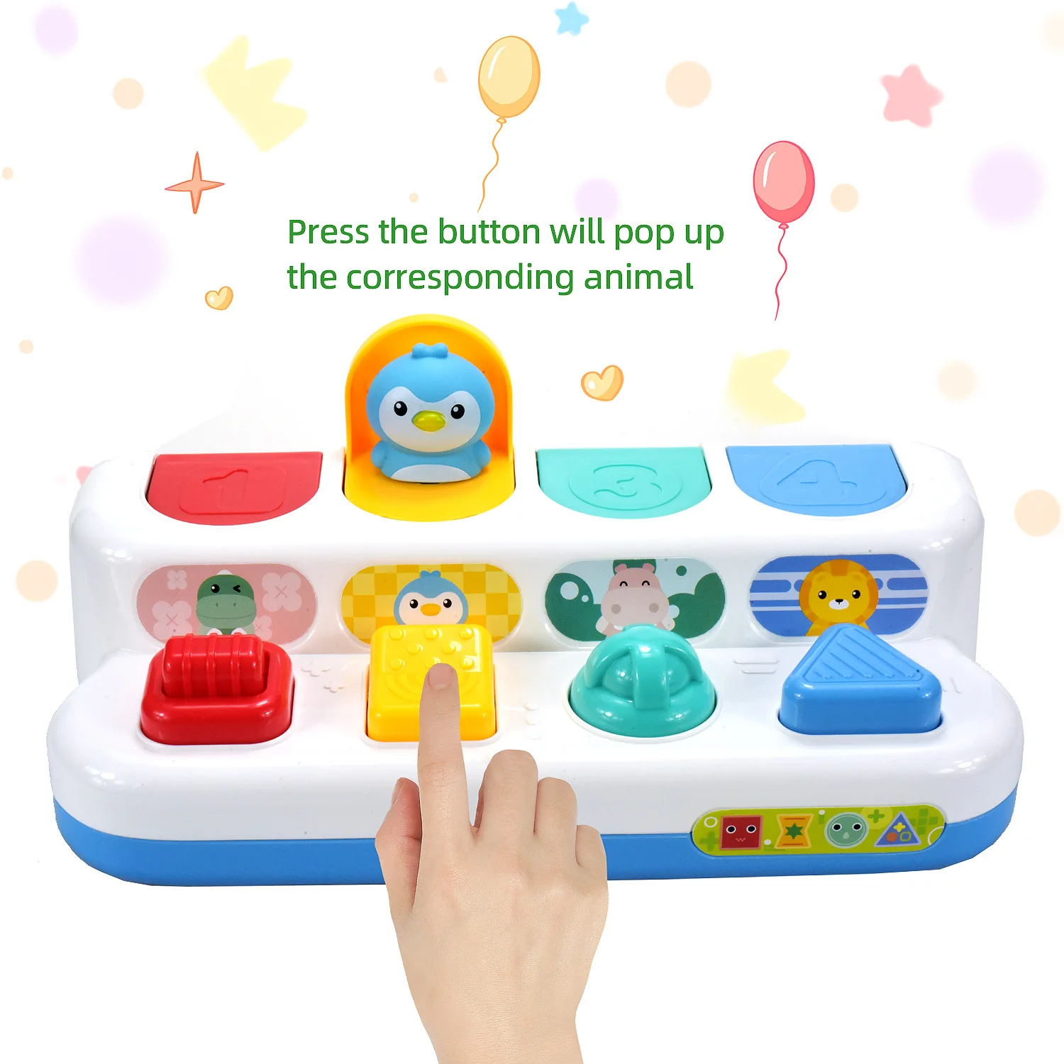 Baby Toys 6 18 Months Pop Up Activity Animals Toy Hide and Seek Game Fine Motor Skill Hand-eye Coordination Interactive Kids Toy 5