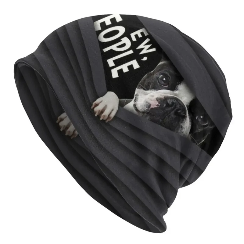 

Boston Terrier Ew People Men Women Unisex Outdoor Winter Warm Knitting Hat Adult Puppy Dog Bonnet Hats Skullies Beanies Caps