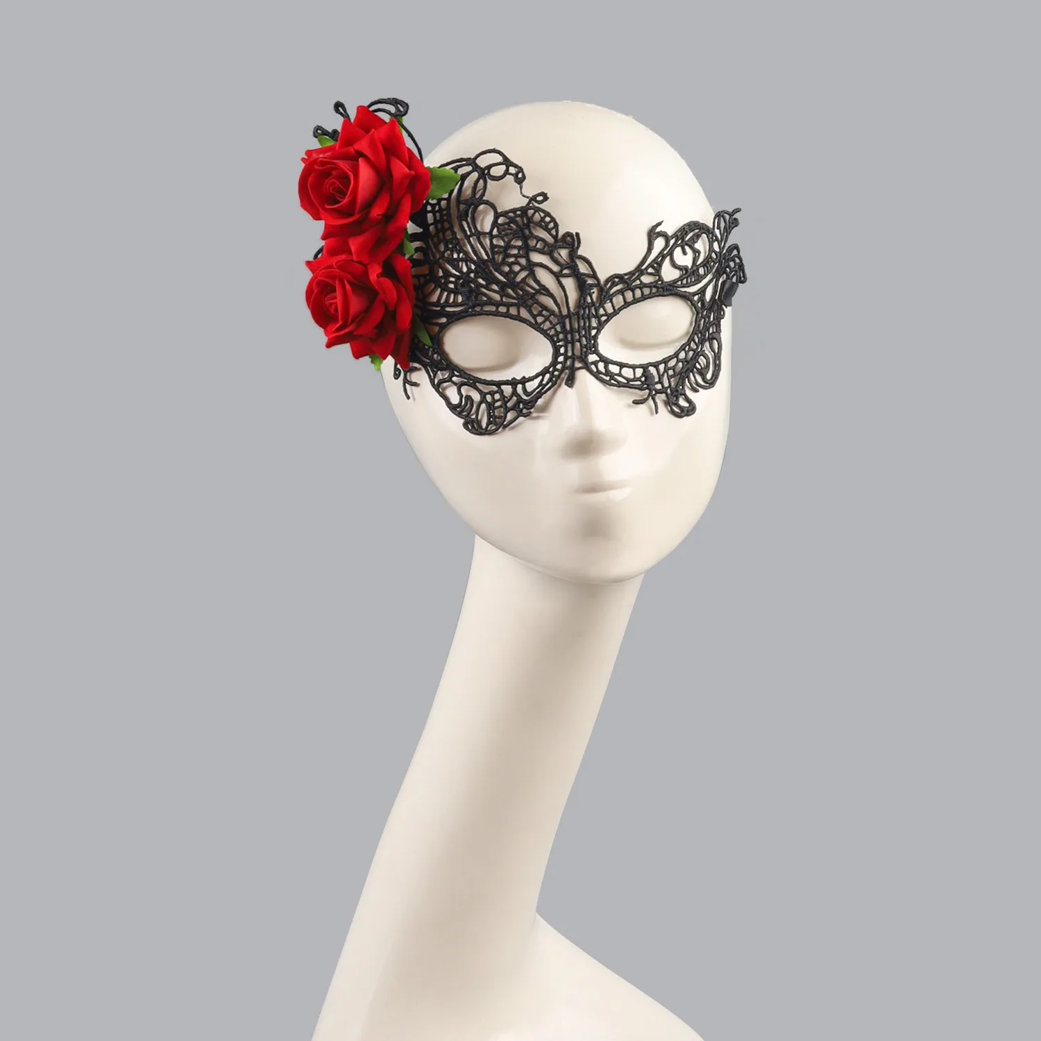 

Masquerade Mask Womens Venetian Mask Pretty Elegant Lady Masquerade Halloween Mardi Gras Party Props with Rose Decor