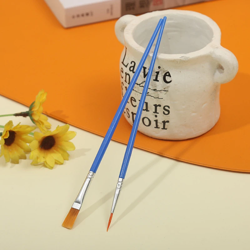 20개/팩 16cm 나무 손잡이 페인트 붓 수공예 미술 수채화 유화 붓 (평붓, 둥근붓, 뾰족붓 포함)