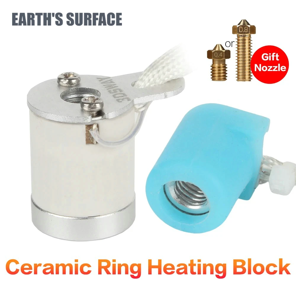 ES-3D Printer Parts CH-C Ceramic Core Ring Heater Block 24V 60-70W Quick Heating M6 thread V6 Volcano Hotend Ender 3 CR10 J-Head kee pang v6 hotend 24v 50w quick heating ceramic heating core print head for dde ddb extruder ender 3 cr10 mk3s 3d printer