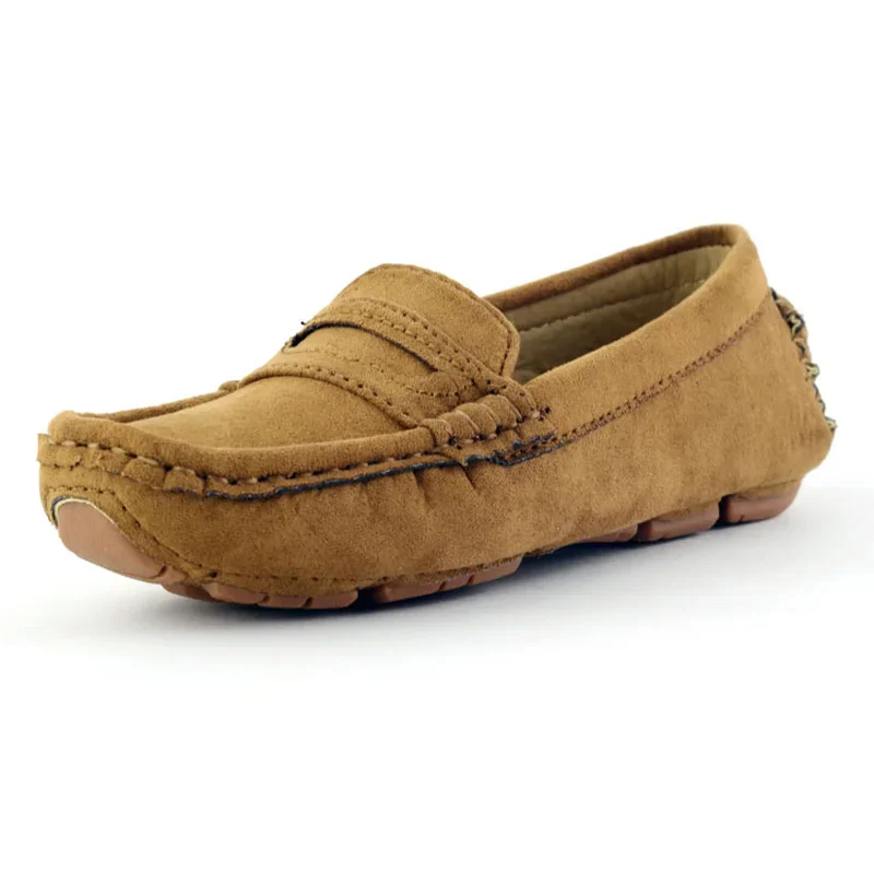 Handmade Slip on Leather Shoes for Kids New Suede Children's Sneakers Boys Loafers Autumn Flats with Plus Size 23-39 B08243