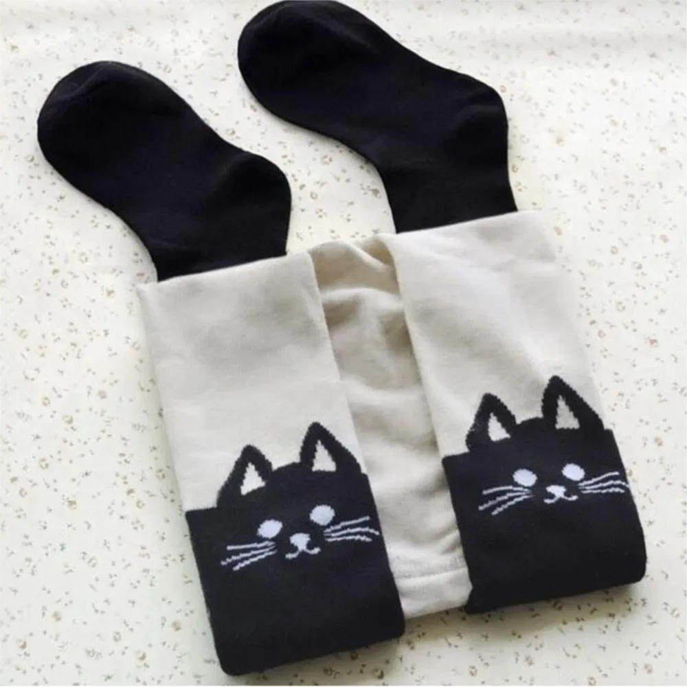 Children's Cartoon Tights For Lovely Girls Patchwork Embroidery Designs Stockings Spring Pantyhose Baby Kawaii Tights