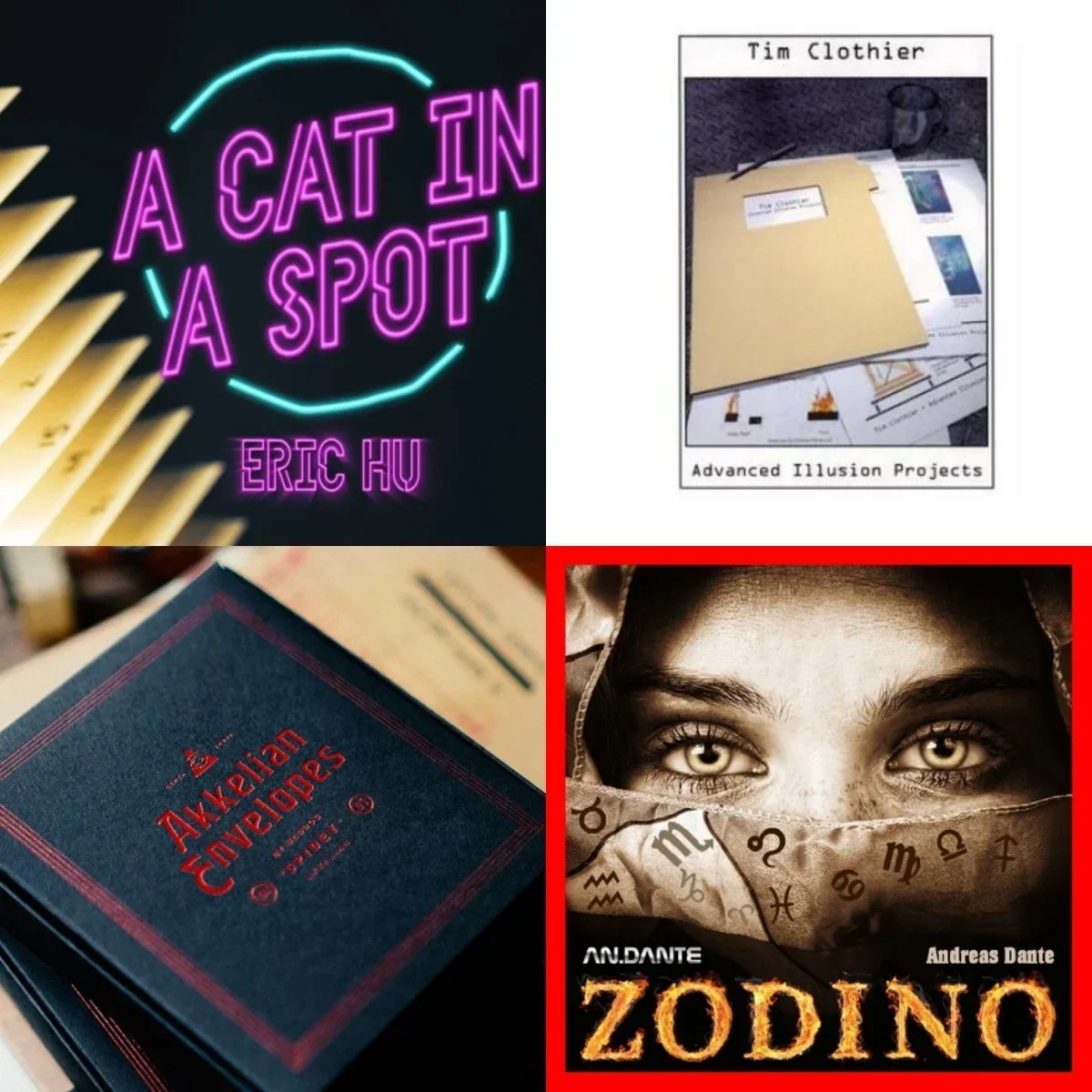 

A Cat in a Spot by Eric Hu，Advanced Illusion Projects By Tim Clothier，Akkelian Envelopes BY Spidey，Andreas Dante - Zodino Magic