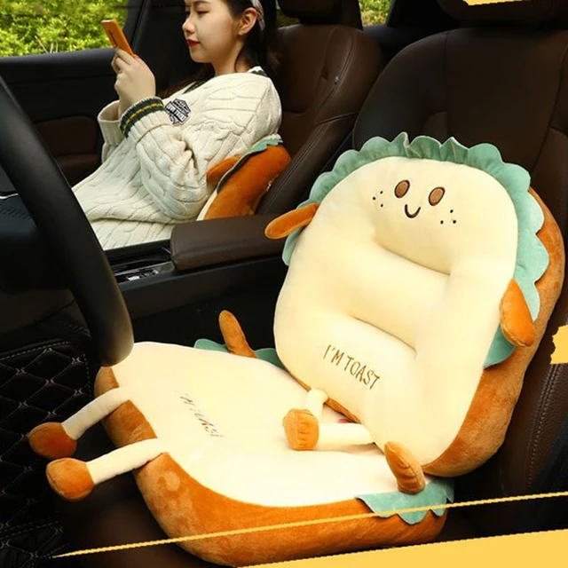 Cartoon Car Headrest Neck Rest Cushion Shoulder Strap Cute Bear Pig Car Seat  Spine Cervical Pillow Waist Pillow Car Seat Cushion - Neck Pillow -  AliExpress