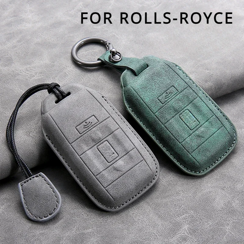 

Leather New Car Key Cover Use for Rolls-Royce Cullinan Phantom Ghost Wraith Dawn Key Case Shell Buckle Auto Interior Accessories