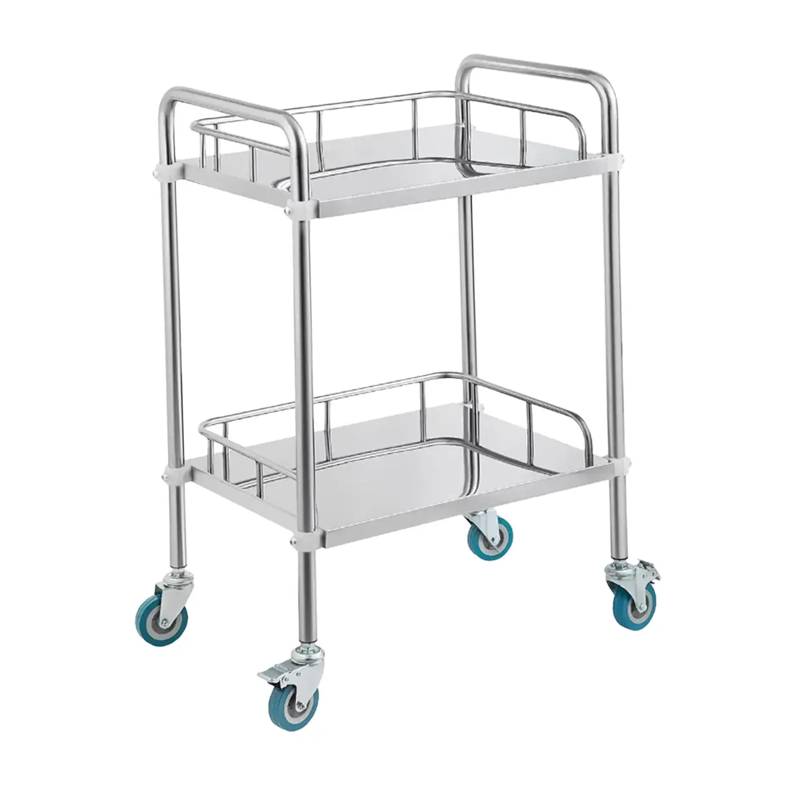 Utility Cart with Wheels 2 Shelf Lab Cart for Fixing Lab Equipment