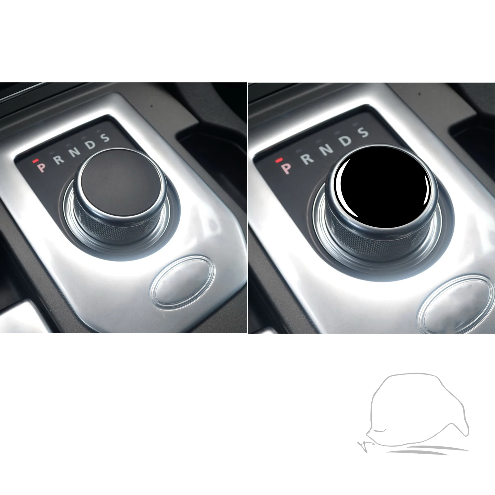 Фото Аксессуары для Land Rover Discovery 4 2010-2016, крышка ручки переключения передач салона автомобиля, стикер глянцевый черный пластик №2