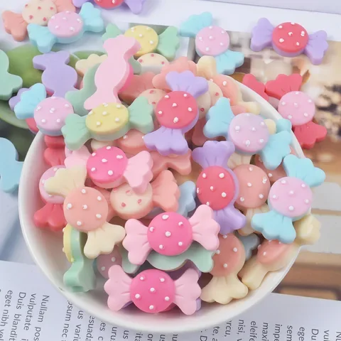 

30 Pcs Mini Resin Candy Material Kit Resin Flat Cabochons Embellishment iPhone Diy Wedding Hairpin accessories Scrapbook Craft
