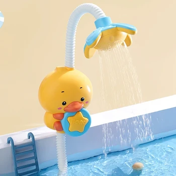 Baby shower toy with water spray, duckling flower model, rotating faucet, electric shower, water spray, swimming, baby shower to 1