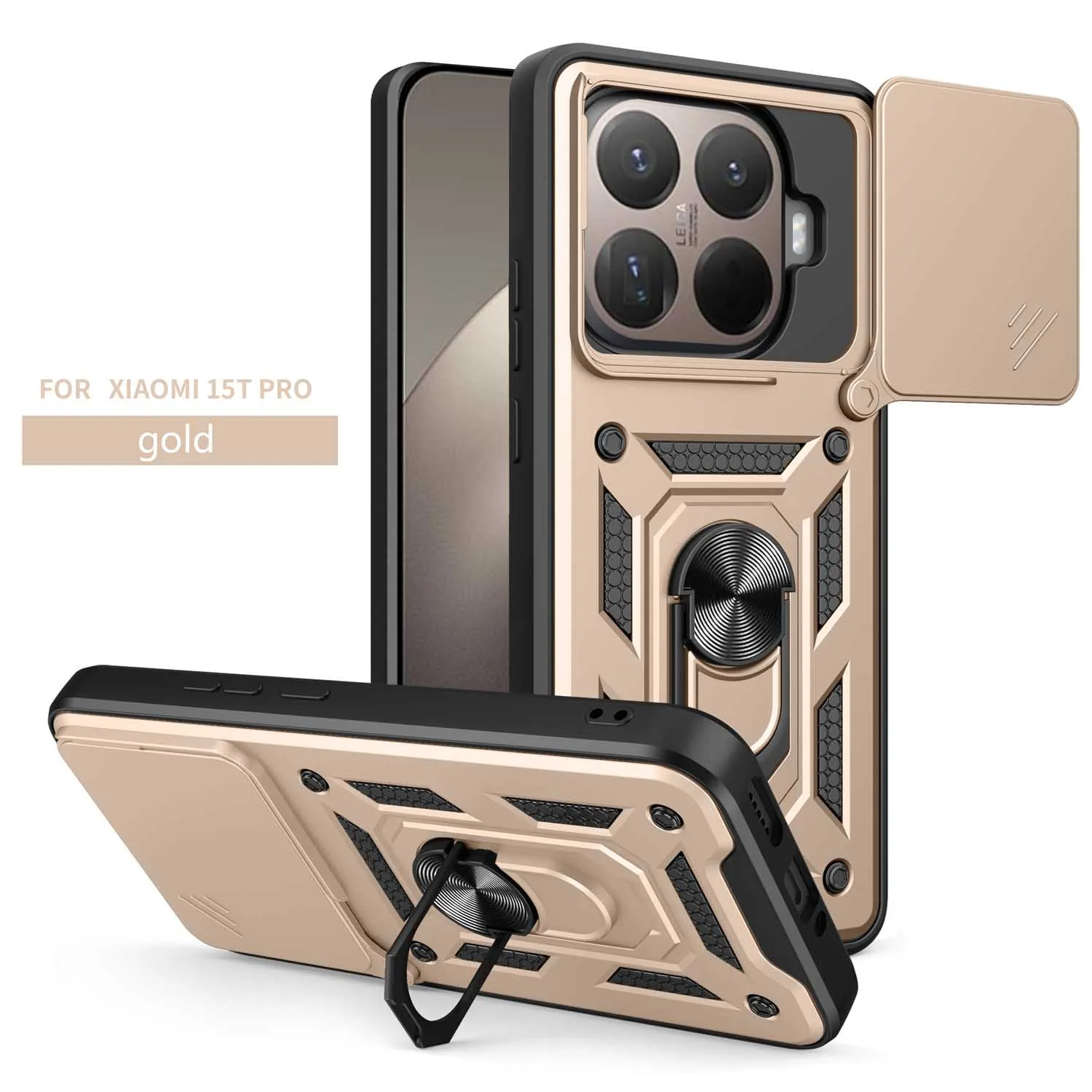 Armored Protective Phone Case with Magnetic Ring and Camera Protection
