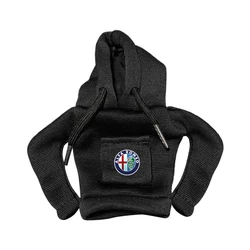 Hoodie Style Gear Shift Knob Cover - Trendy Sweatshirt Design - Alfa Romeo (1pc black)
