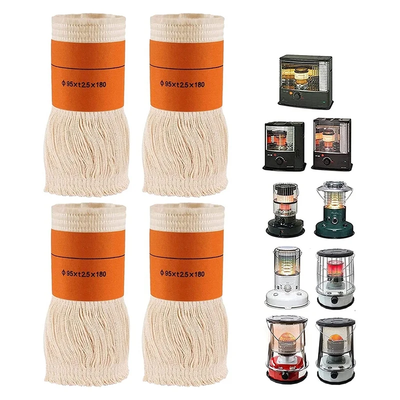 4 Pieces Wick Orange&Creamy-White 9.5 X 18Cm For Petroleum Stove For Indoor Use, Wicks Petroleum Heating Heater,