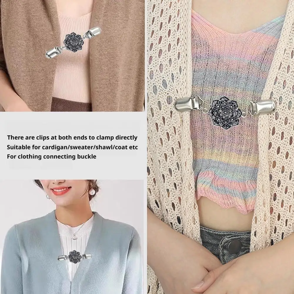 레트로 스웨터 가디건 숄 클립 옷핀 빈티지 드레스 클립 브로치 클립 셔츠 클립 여성 소녀용 라인스톤