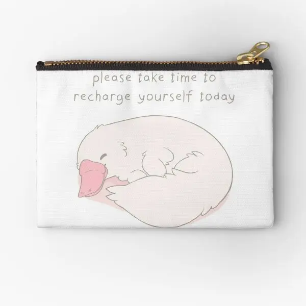 

Please Take Time To Recharge Yourself T Zipper Pouches Men Small Cosmetic Storage Socks Panties Wallet Key Bag Pocket Money